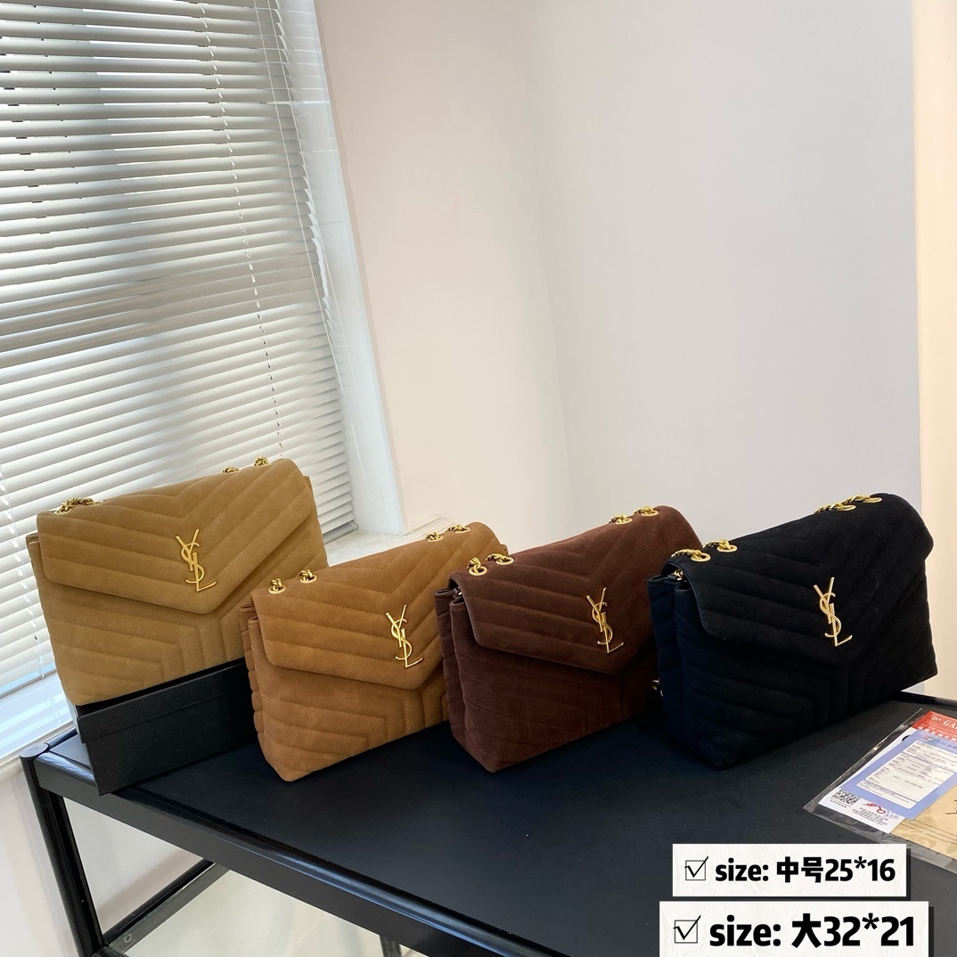 50$ YSL Suede Cloud Bag Medium 32cm small 25cm Size S-M 924550 ZARB4 gallery