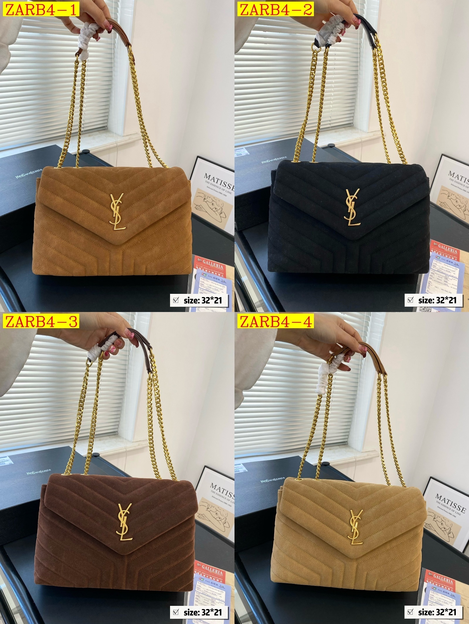 50$ YSL Suede Cloud Bag Medium 32cm small 25cm Size S-M 924550 ZARB4 gallery