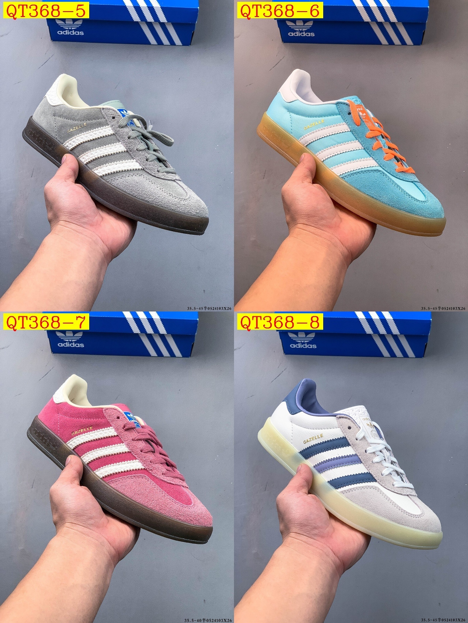 52$ Adidas Gazelle size 36-45 half 625610 QT368 gallery