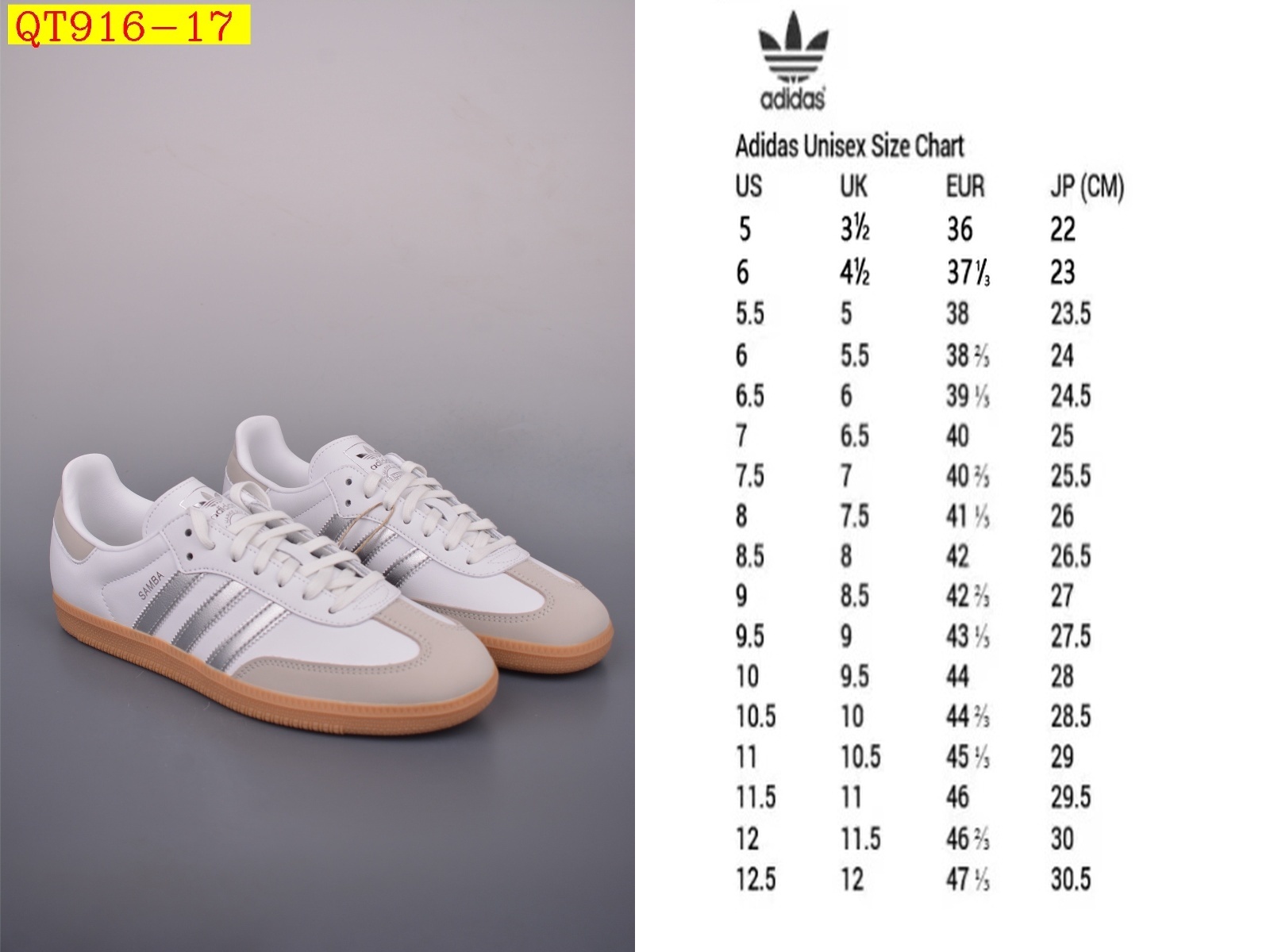 52$ Adidas Originals Samba OG Size 36-45 half 621870 QT916 gallery