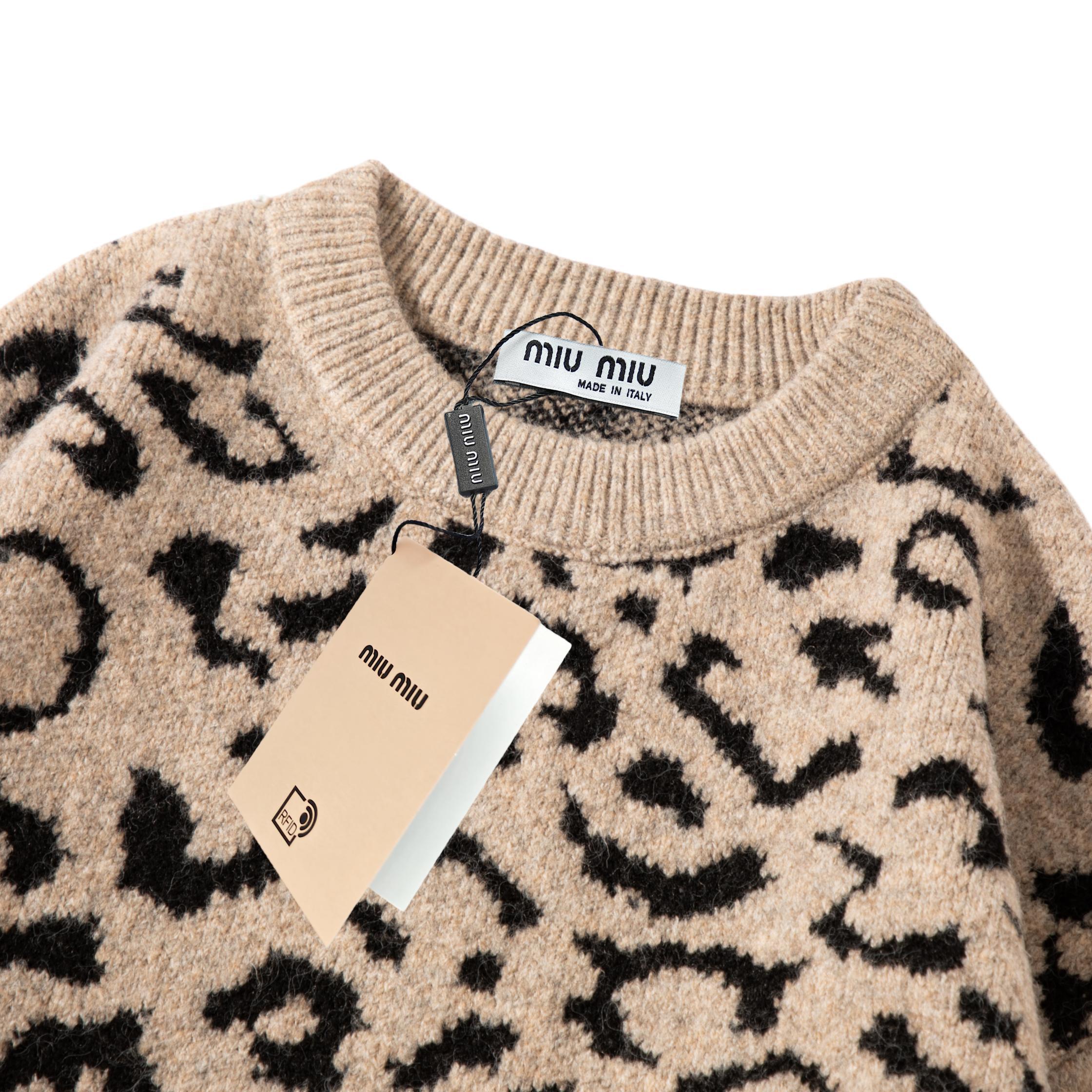 52$ MIUMIU Leopard Knit Sweater Size M-3XL 120630 LNF622 gallery