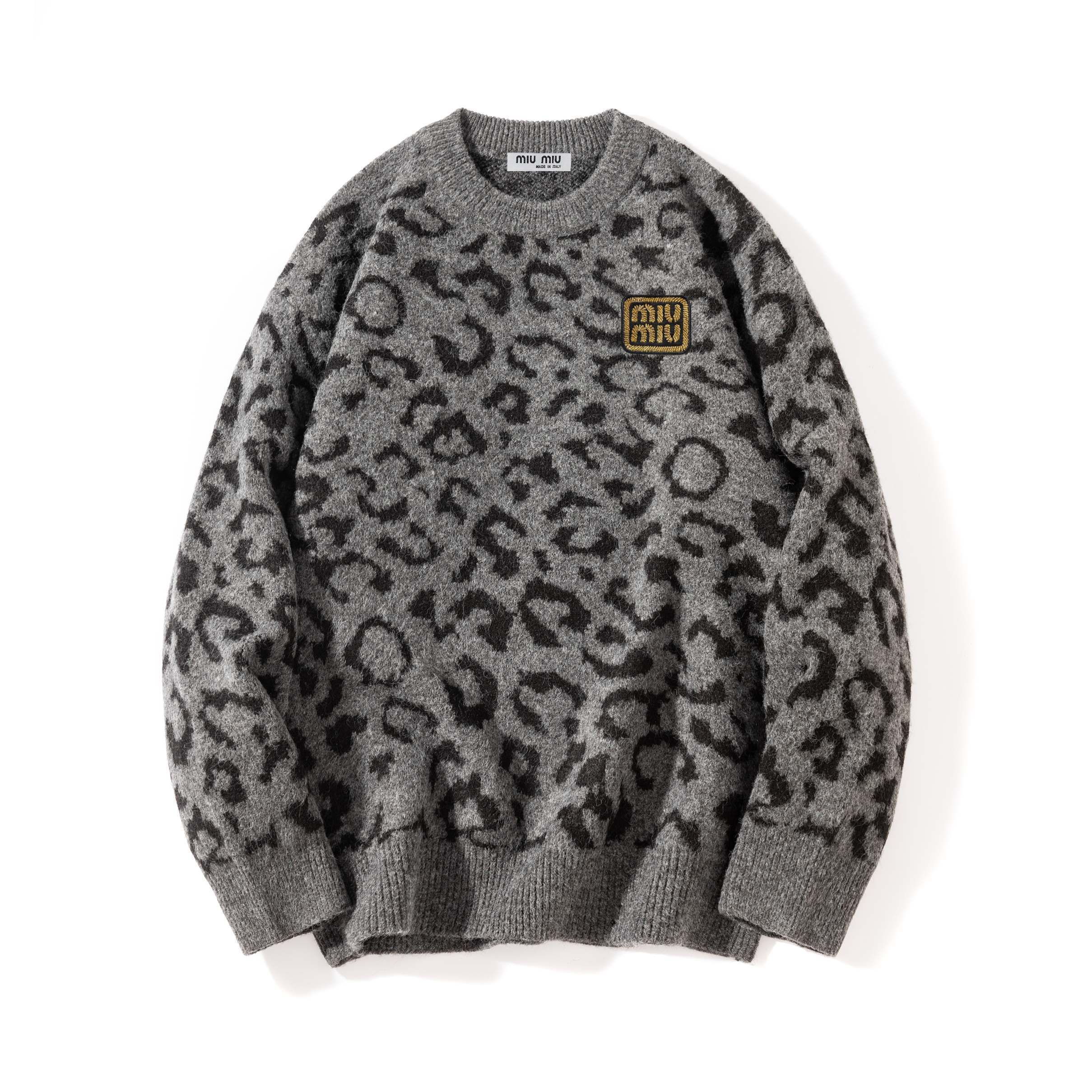 52$ MIUMIU Leopard Knit Sweater Size M-3XL 120630 LNF622 gallery