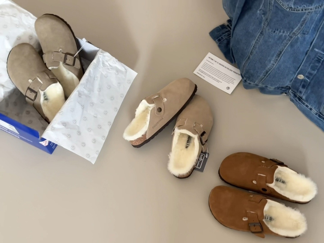 52$ Top Quality Birkenstock Shoes Leather Sheep Wool size 35-40 526660 UG332 gallery