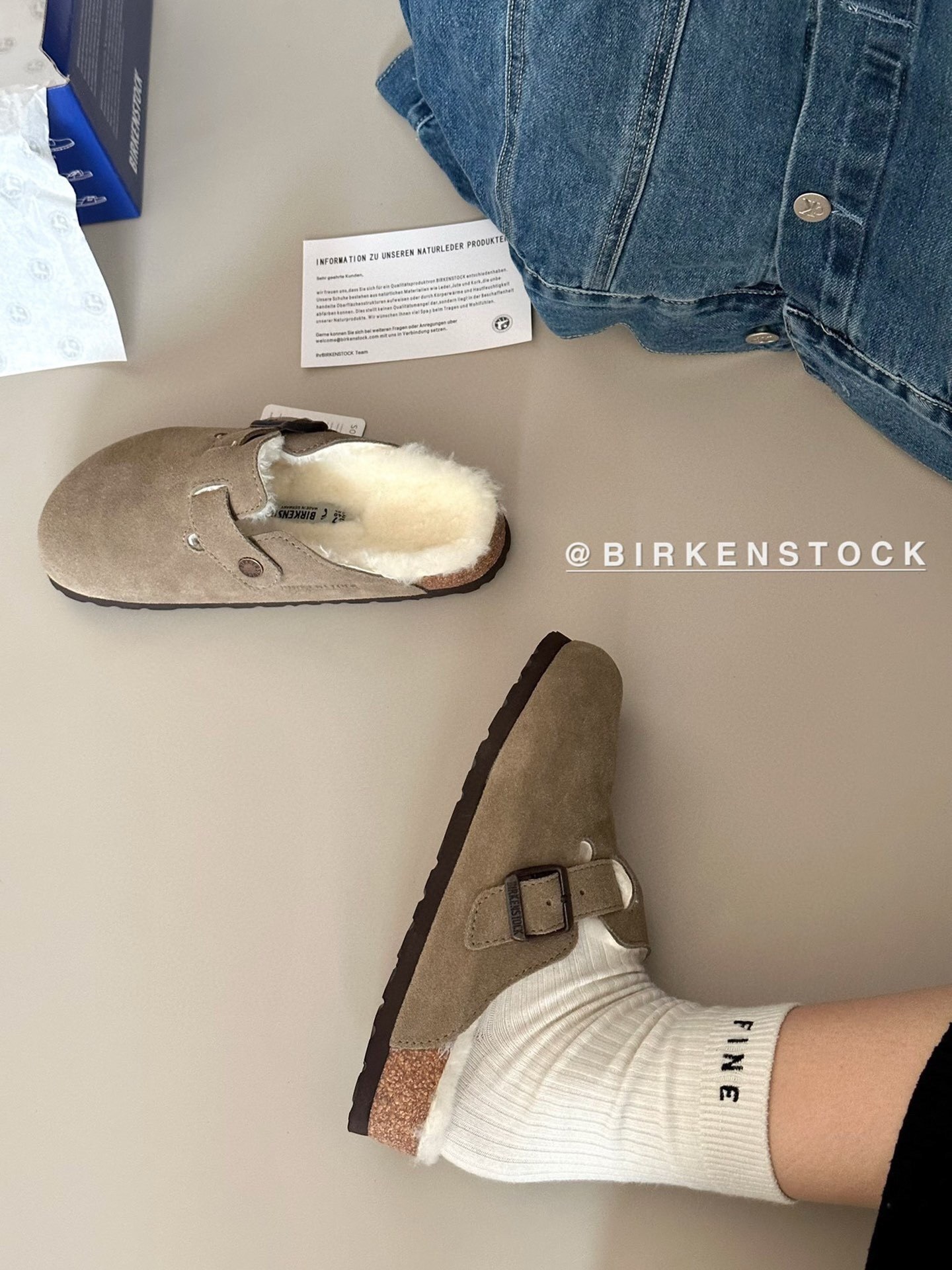 52$ Top Quality Birkenstock Shoes Leather Sheep Wool size 35-40 526660 UG332 gallery