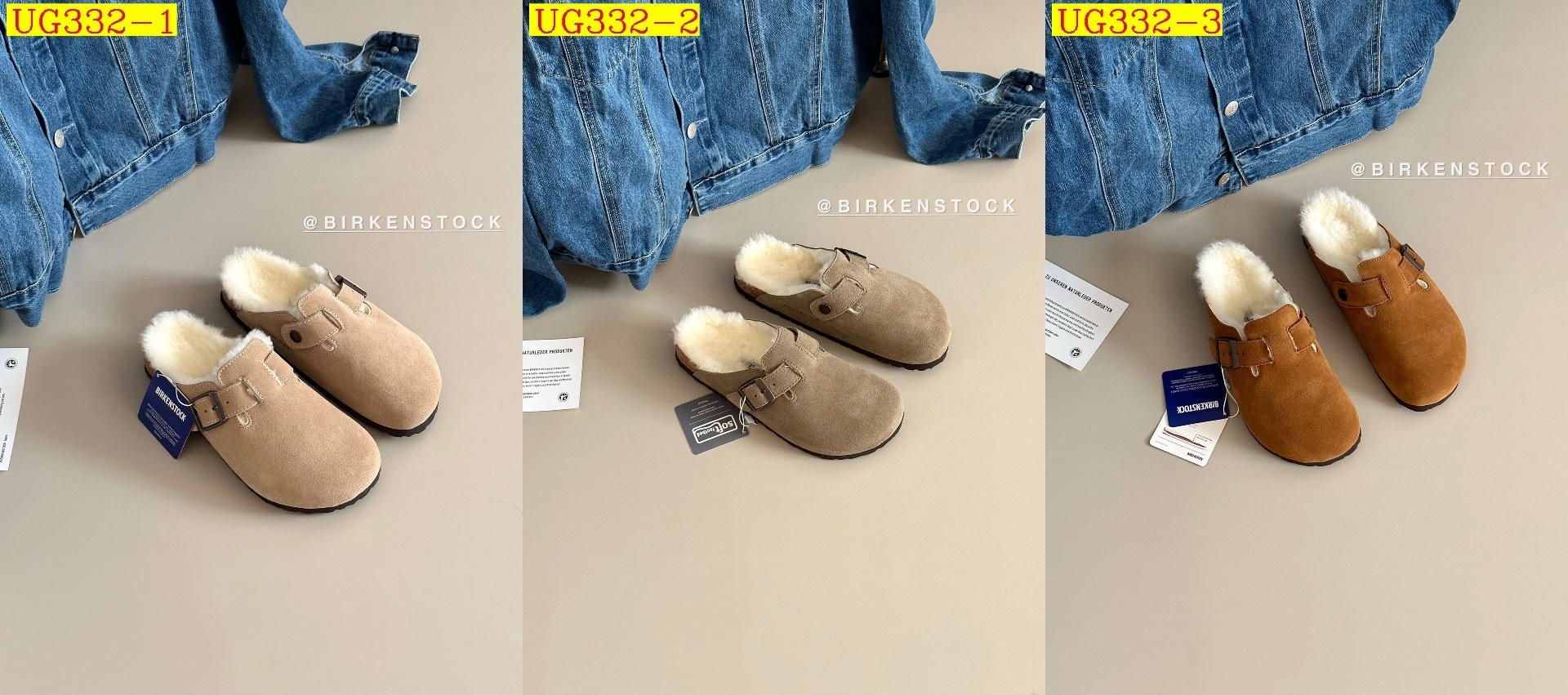 52$ Top Quality Birkenstock Shoes Leather Sheep Wool size 35-40 526660 UG332 gallery