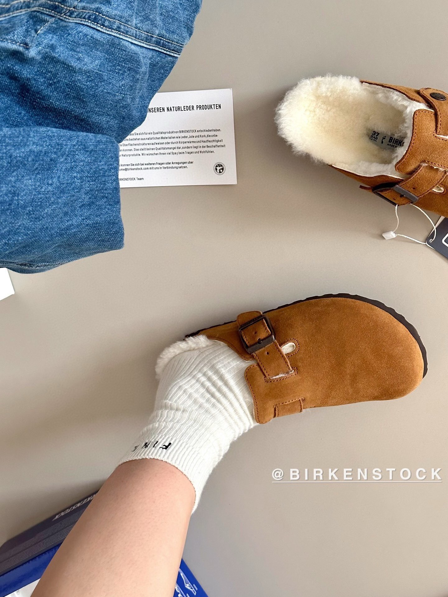 52$ Top Quality Birkenstock Shoes Leather Sheep Wool size 35-40 526660 UG332 gallery