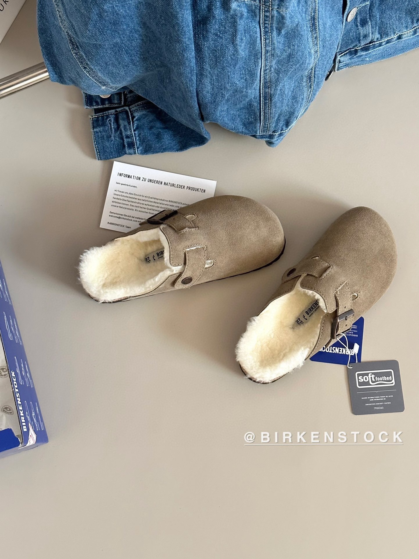 52$ Top Quality Birkenstock Shoes Leather Sheep Wool size 35-40 526660 UG332 gallery