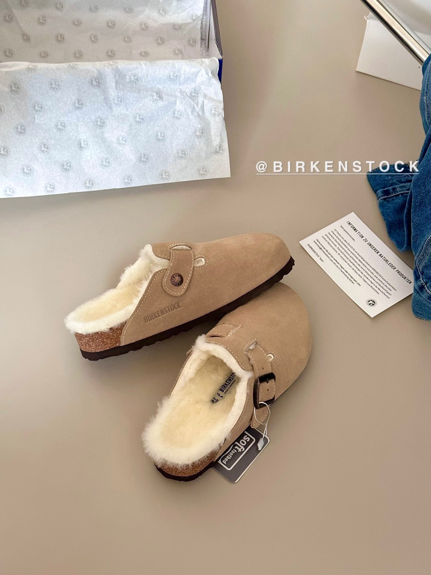 52$ Top Quality Birkenstock Shoes Leather Sheep Wool size 35-40 526660 UG332 gallery