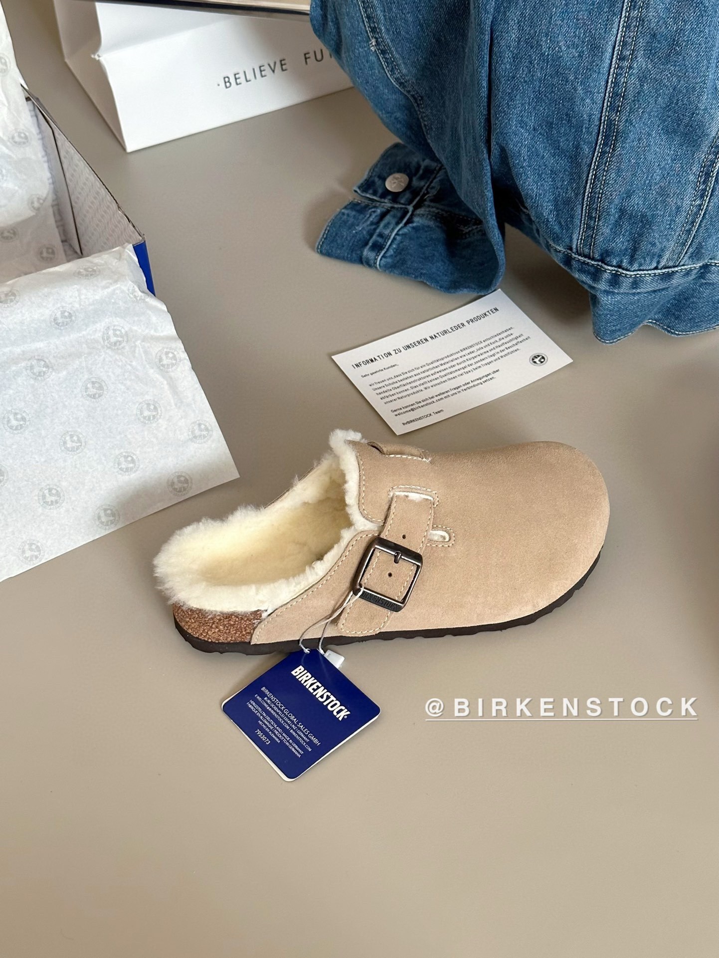 52$ Top Quality Birkenstock Shoes Leather Sheep Wool size 35-40 526660 UG332 gallery