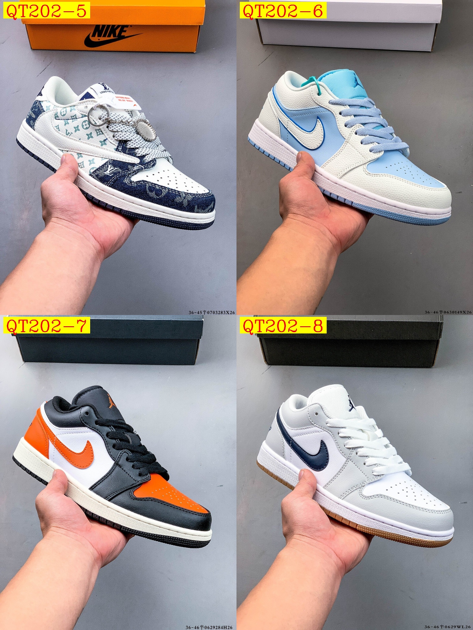 52$ Top Quality NIKE AIR JORDAN LOW 1 size 36-45 half 723690 QT202 gallery