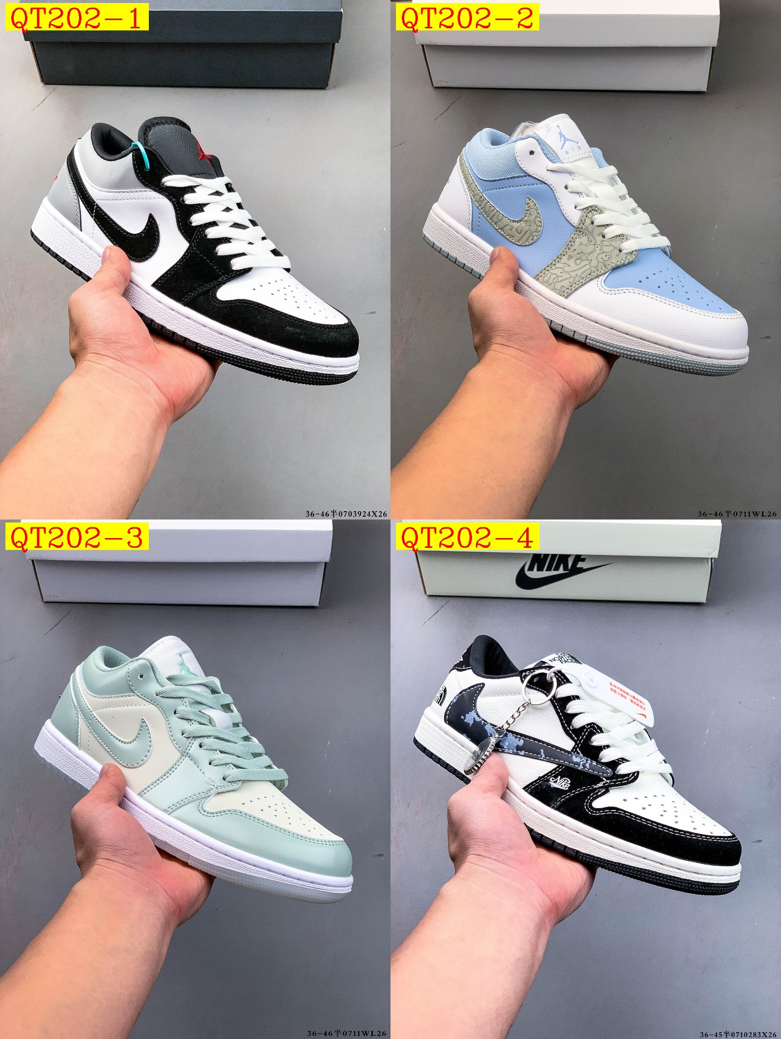 52$ Top Quality NIKE AIR JORDAN LOW 1 size 36-45 half 723690 QT202 gallery