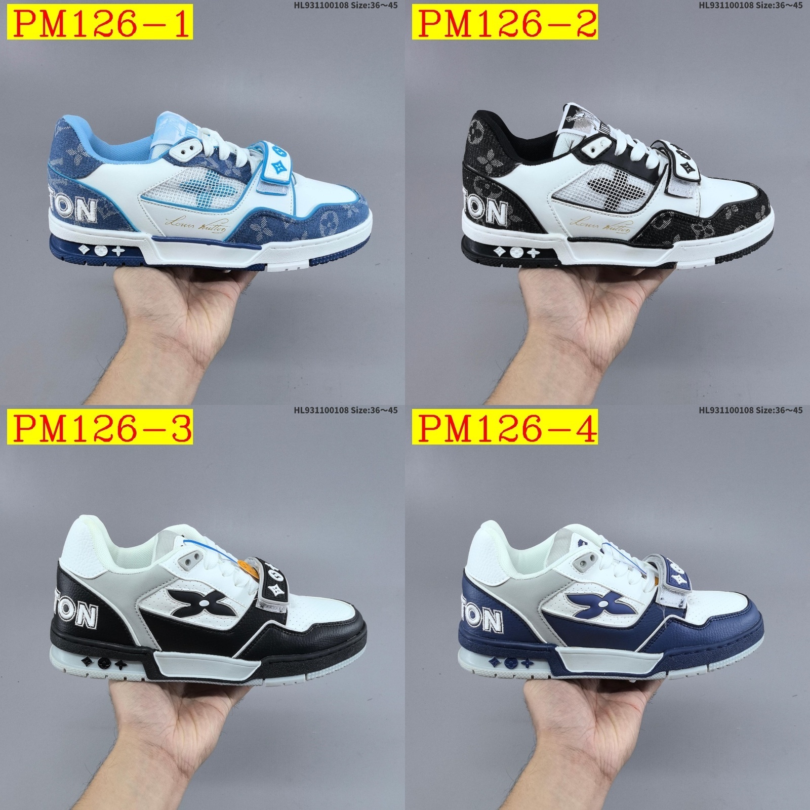 53$ LV Louis Vuitton Trainer Sneaker Low Size 36-45 729250 PM126 gallery