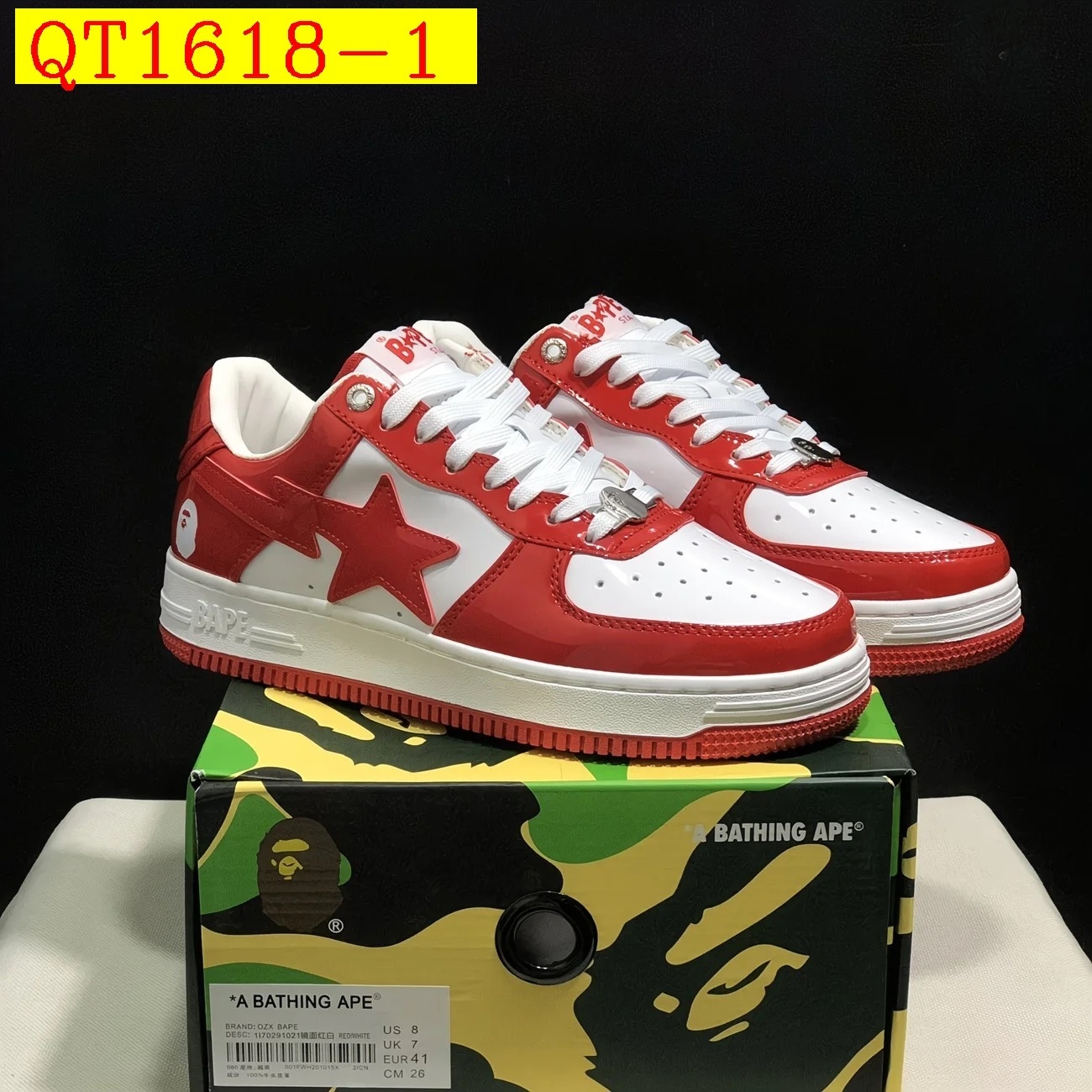 55$ A Bathing Ape BAPE Sk8 Sta Low SK8 Size 36-45 825690 QT1618 gallery