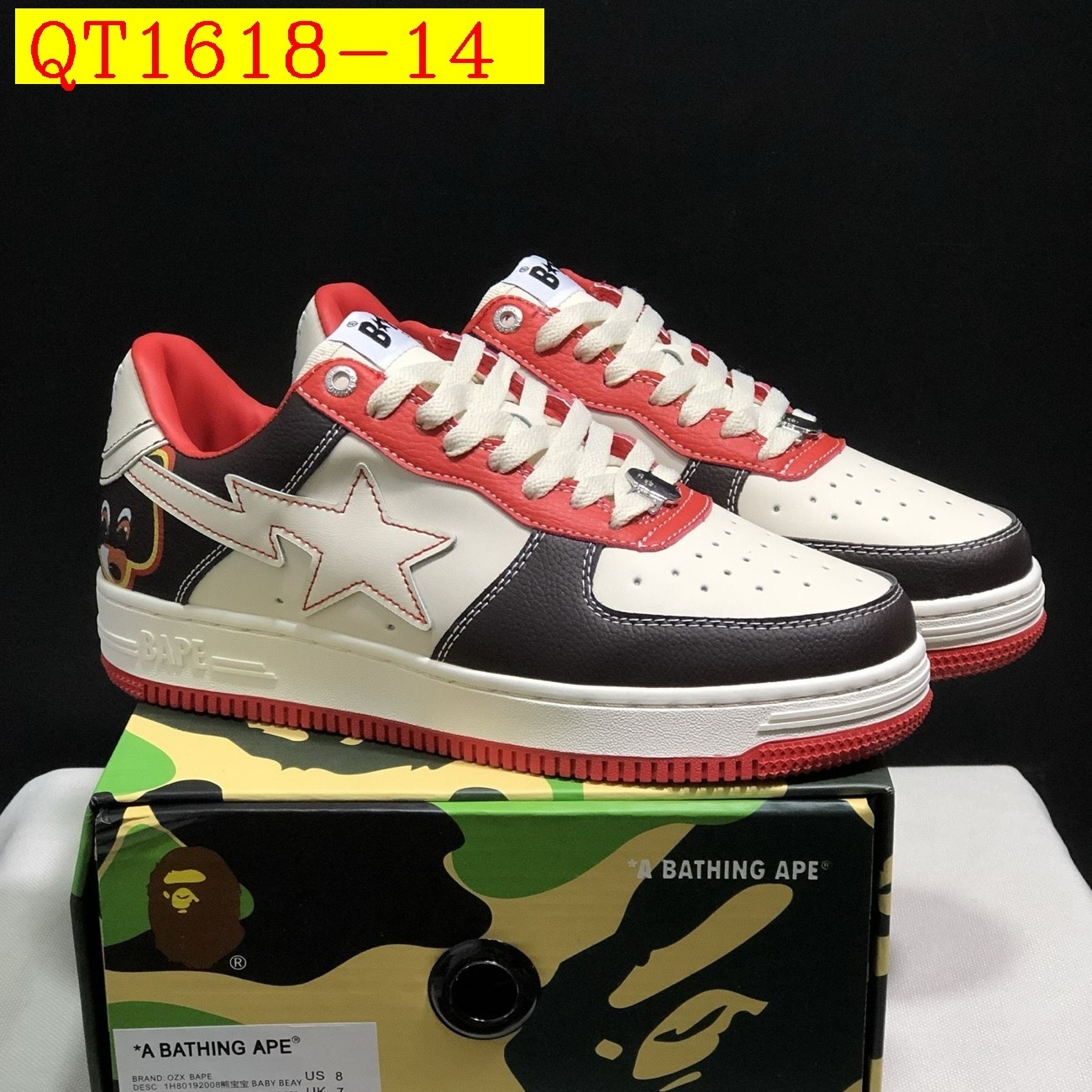 55$ A Bathing Ape BAPE Sk8 Sta Low SK8 Size 36-45 825690 QT1618 gallery