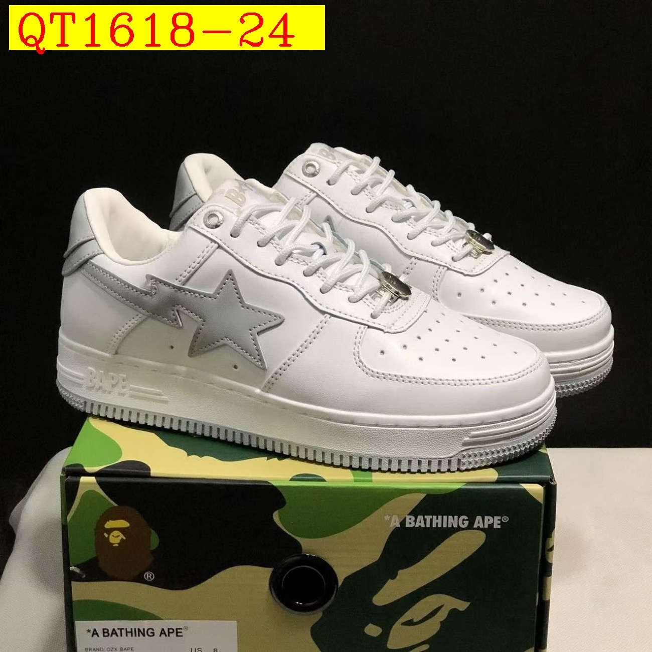 55$ A Bathing Ape BAPE Sk8 Sta Low SK8 Size 36-45 825690 QT1618 gallery