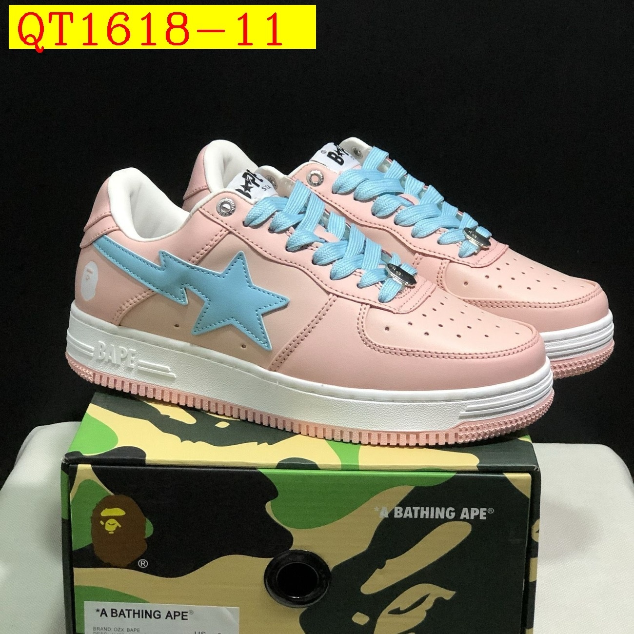 55$ A Bathing Ape BAPE Sk8 Sta Low SK8 Size 36-45 825690 QT1618 gallery