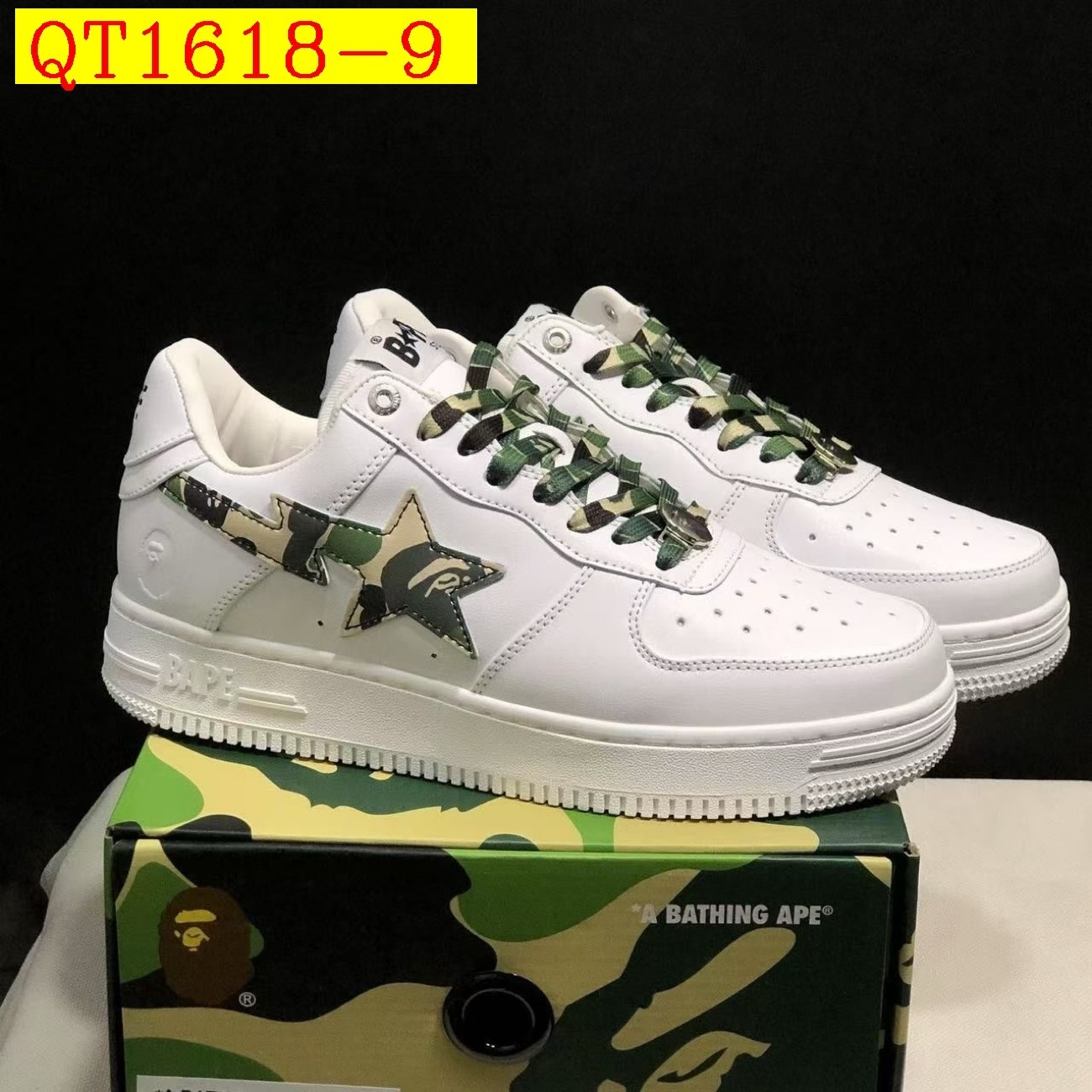 55$ A Bathing Ape BAPE Sk8 Sta Low SK8 Size 36-45 825690 QT1618 gallery