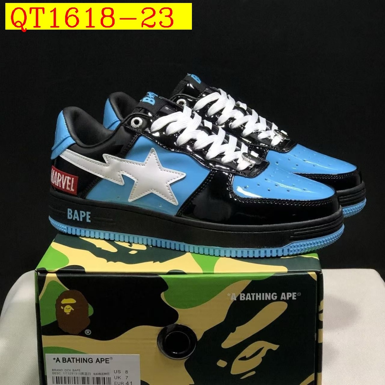 55$ A Bathing Ape BAPE Sk8 Sta Low SK8 Size 36-45 825690 QT1618 gallery