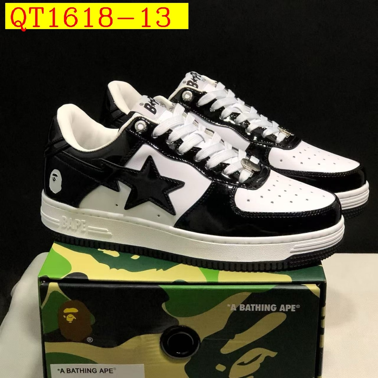 55$ A Bathing Ape BAPE Sk8 Sta Low SK8 Size 36-45 825690 QT1618 gallery