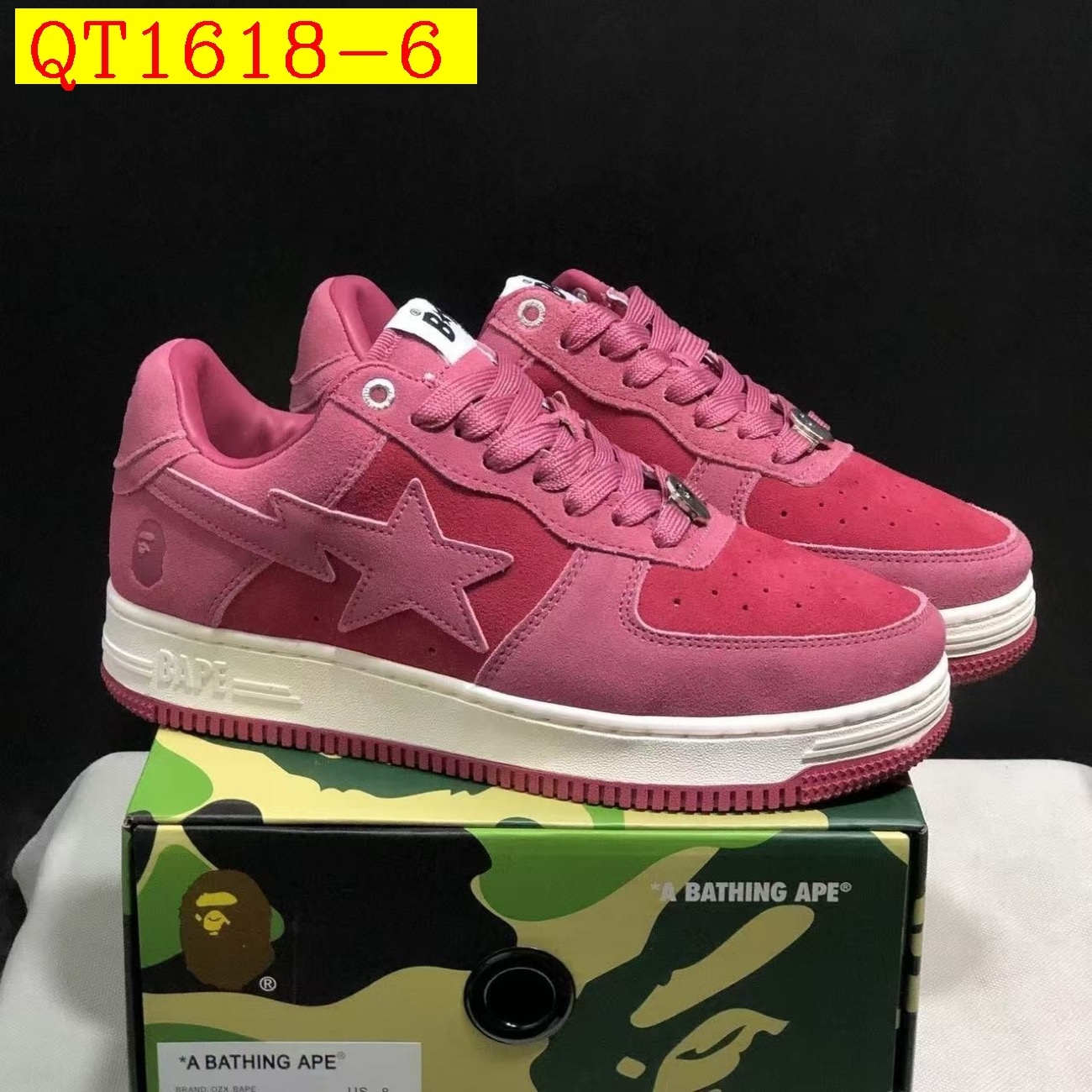 55$ A Bathing Ape BAPE Sk8 Sta Low SK8 Size 36-45 825690 QT1618 gallery