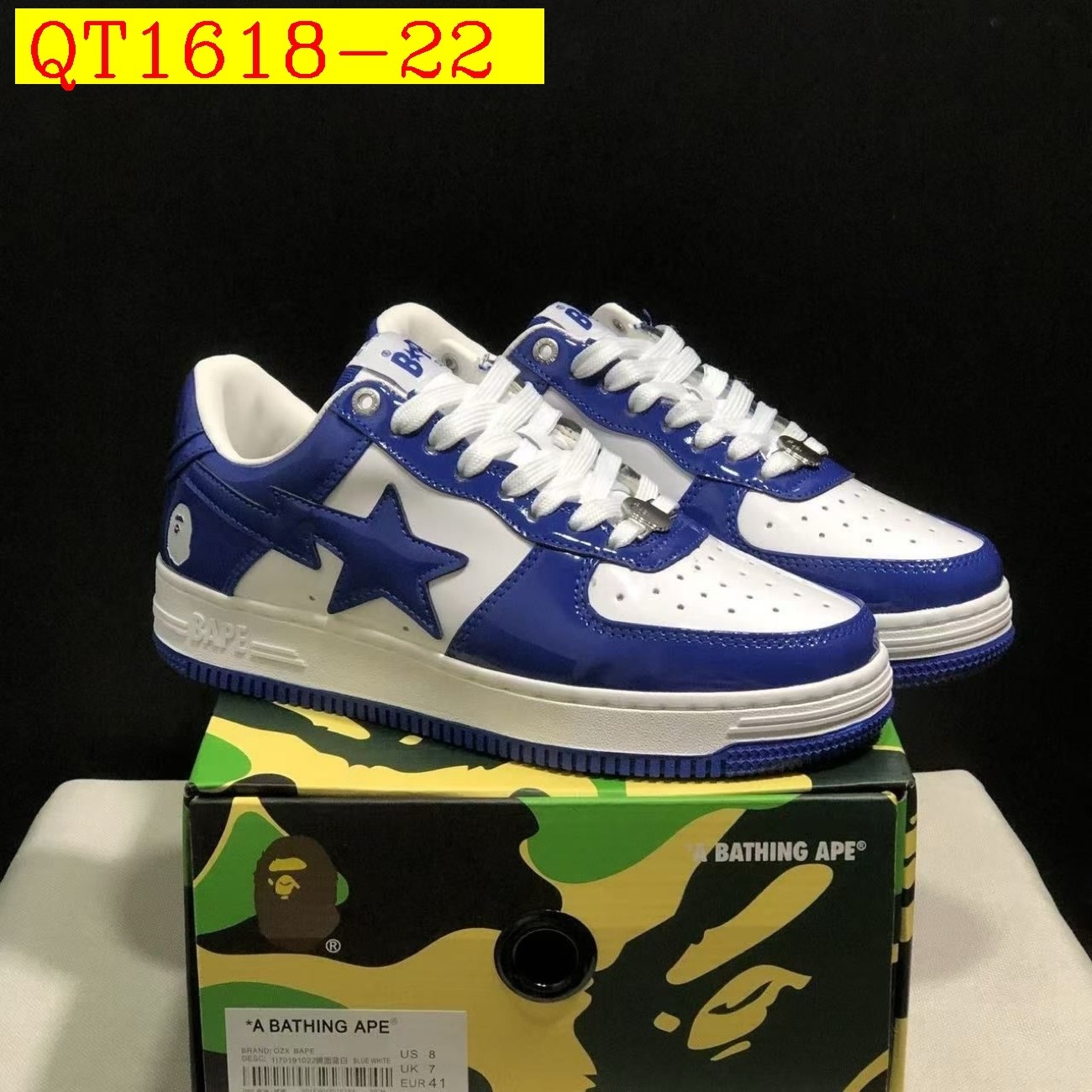 55$ A Bathing Ape BAPE Sk8 Sta Low SK8 Size 36-45 825690 QT1618 gallery
