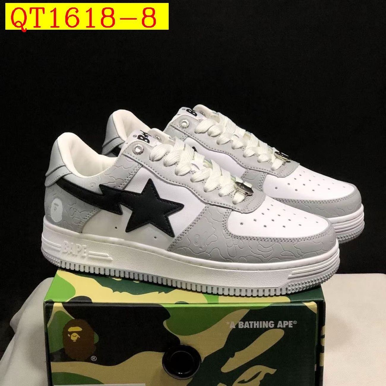 55$ A Bathing Ape BAPE Sk8 Sta Low SK8 Size 36-45 825690 QT1618 gallery