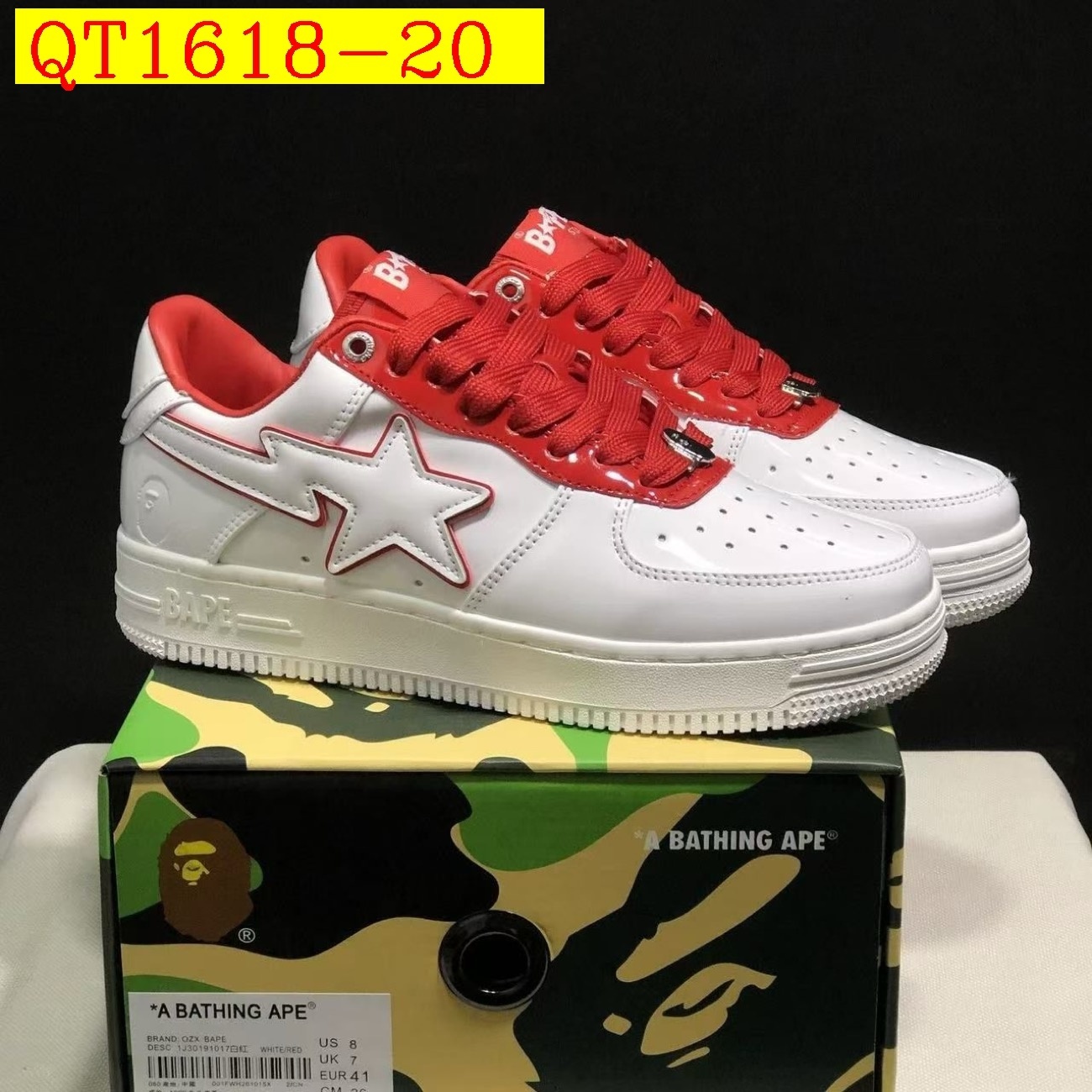 55$ A Bathing Ape BAPE Sk8 Sta Low SK8 Size 36-45 825690 QT1618 gallery