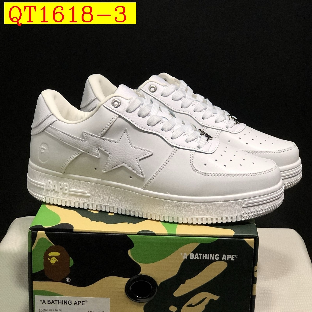 55$ A Bathing Ape BAPE Sk8 Sta Low SK8 Size 36-45 825690 QT1618 gallery
