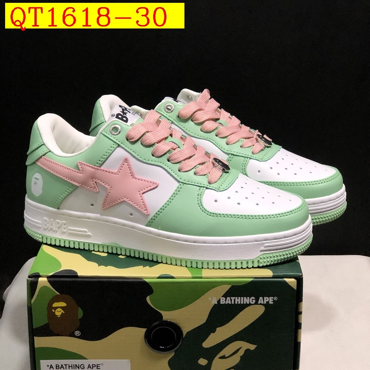 55$ A Bathing Ape BAPE Sk8 Sta Low SK8 Size 36-45 825690 QT1618 gallery