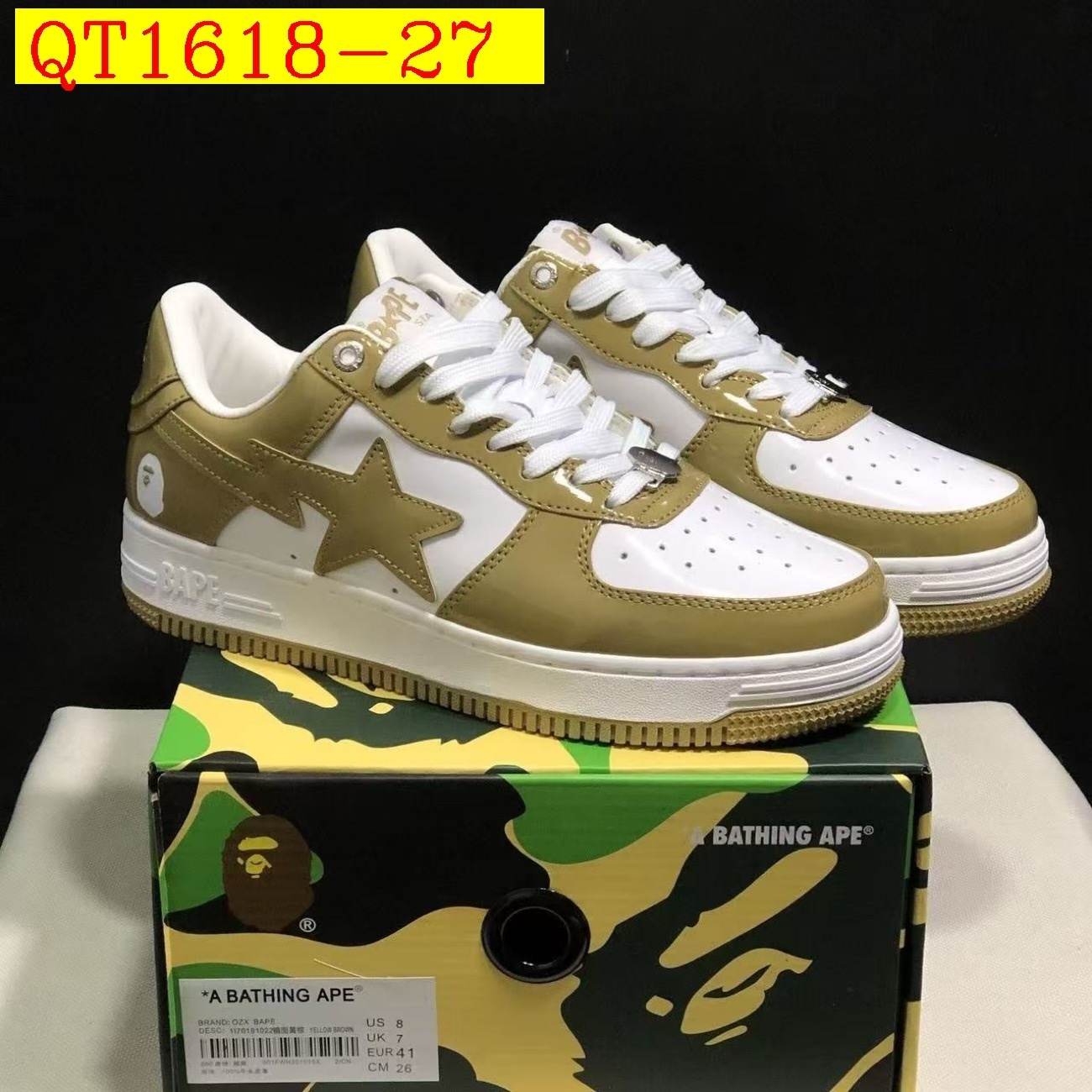 55$ A Bathing Ape BAPE Sk8 Sta Low SK8 Size 36-45 825690 QT1618 gallery