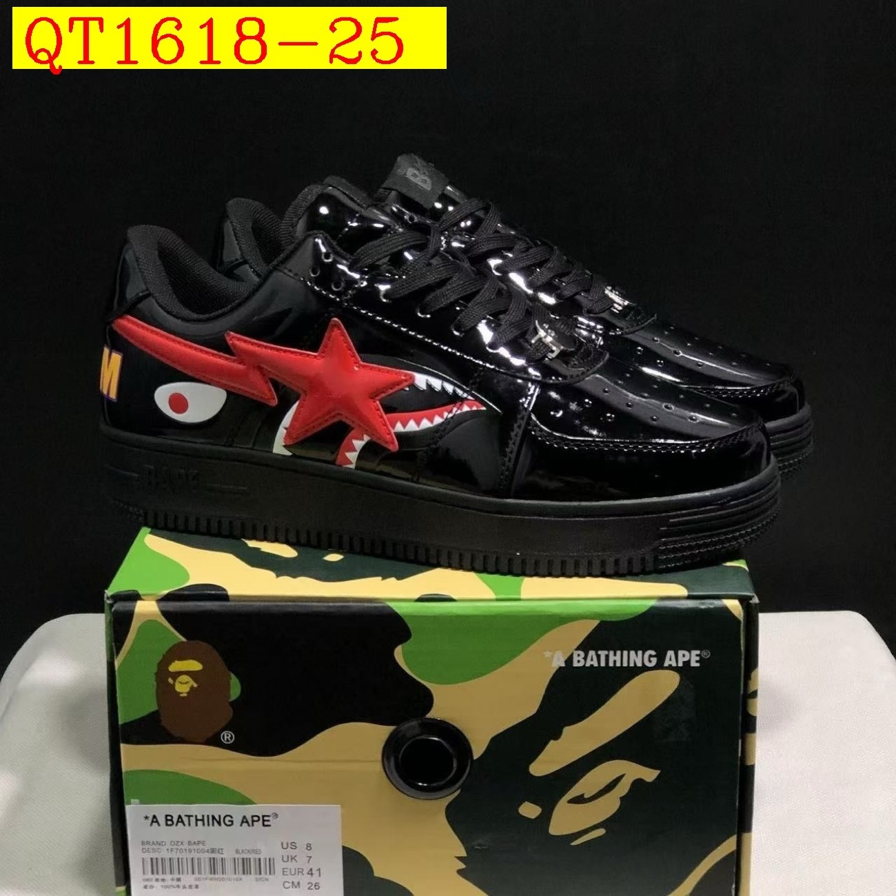 55$ A Bathing Ape BAPE Sk8 Sta Low SK8 Size 36-45 825690 QT1618 gallery