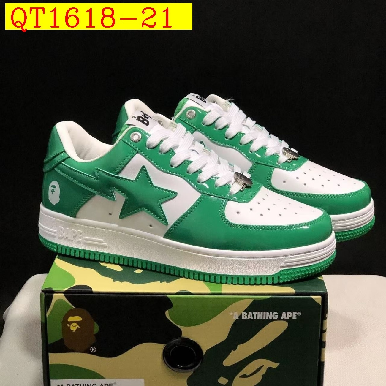 55$ A Bathing Ape BAPE Sk8 Sta Low SK8 Size 36-45 825690 QT1618 gallery