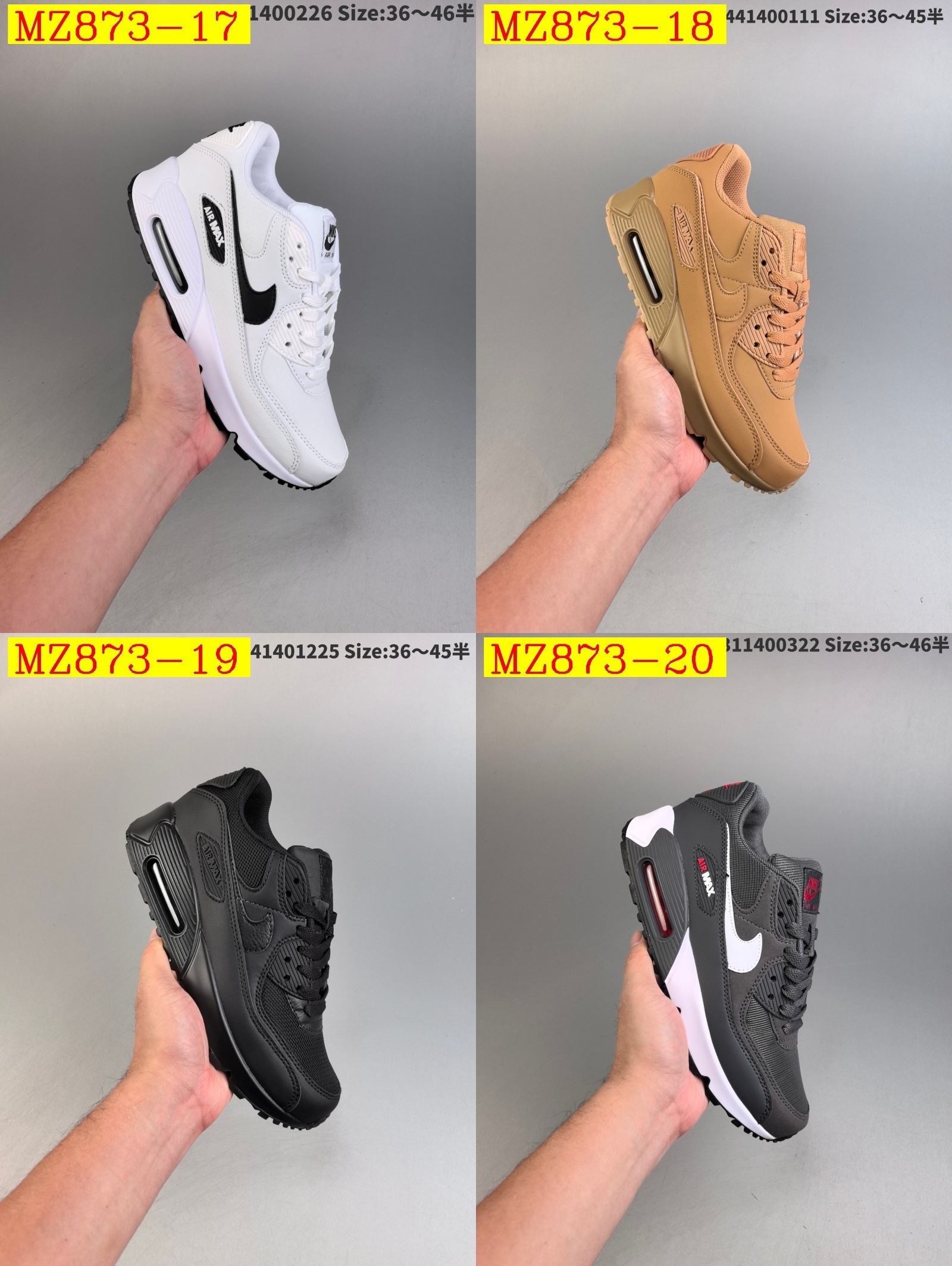 55$ Top Quality Nike Air Max 90 half size 36-45 526820 MZ873 gallery