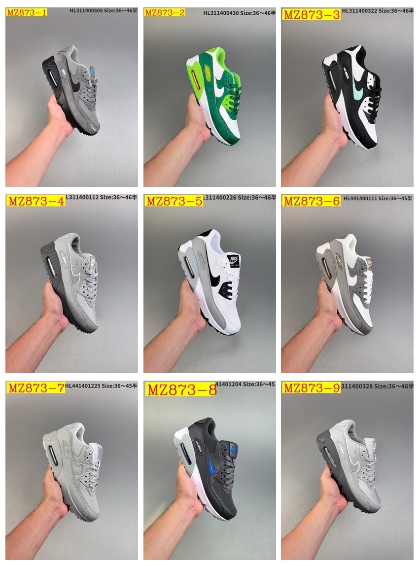 55$ Top Quality Nike Air Max 90 half size 36-45 526820 MZ873 gallery