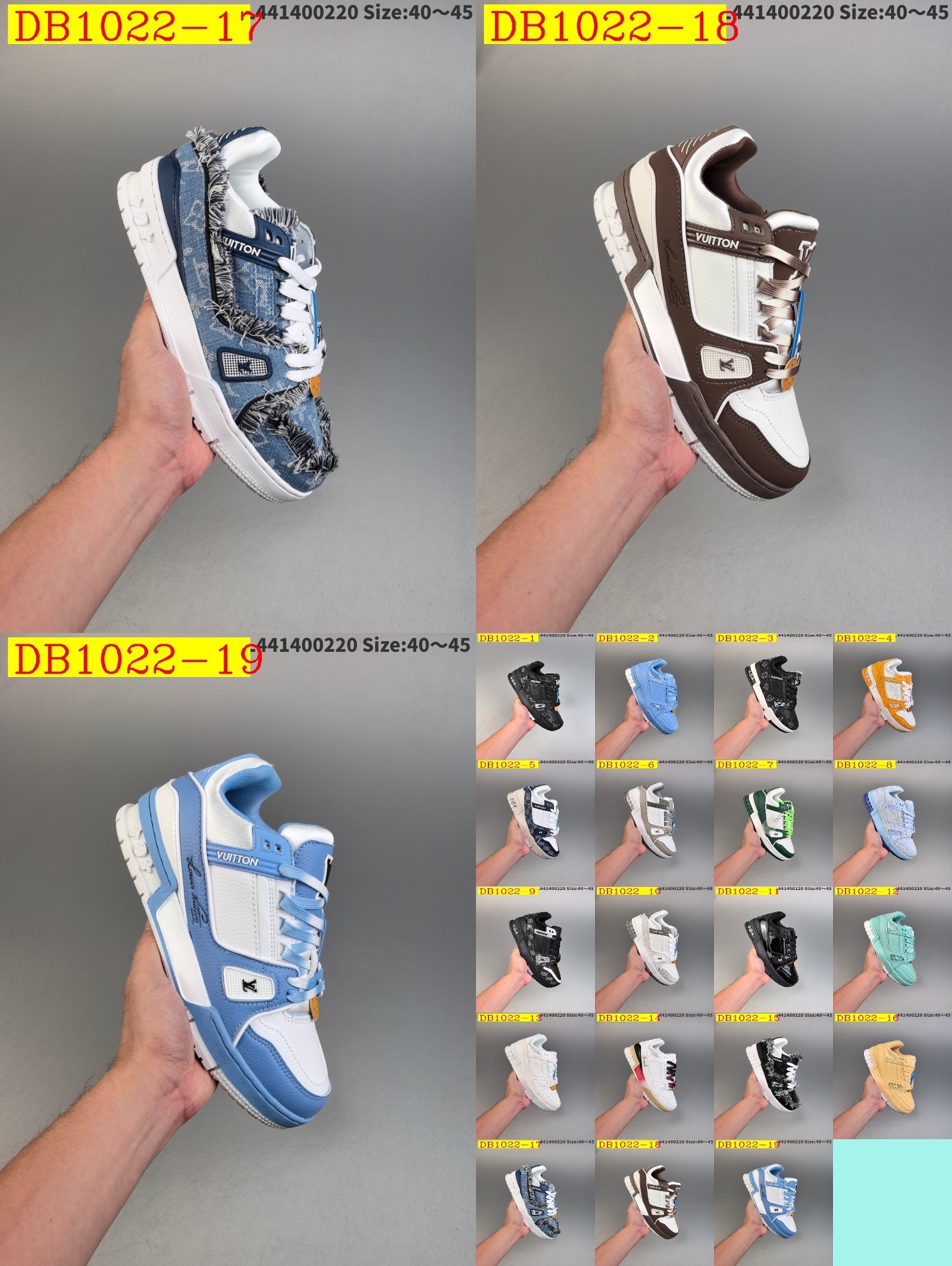 55$ dh Louis Vuitton Trainer Sneaker Low size 40-45 62385035853 DB1022 gallery