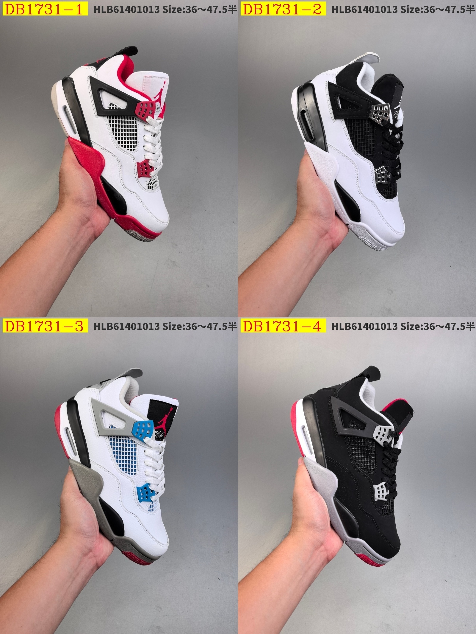 55$ new_dh Air Jordan 4 Retro Fire Red size 36-46 92685035621 DB1731 gallery