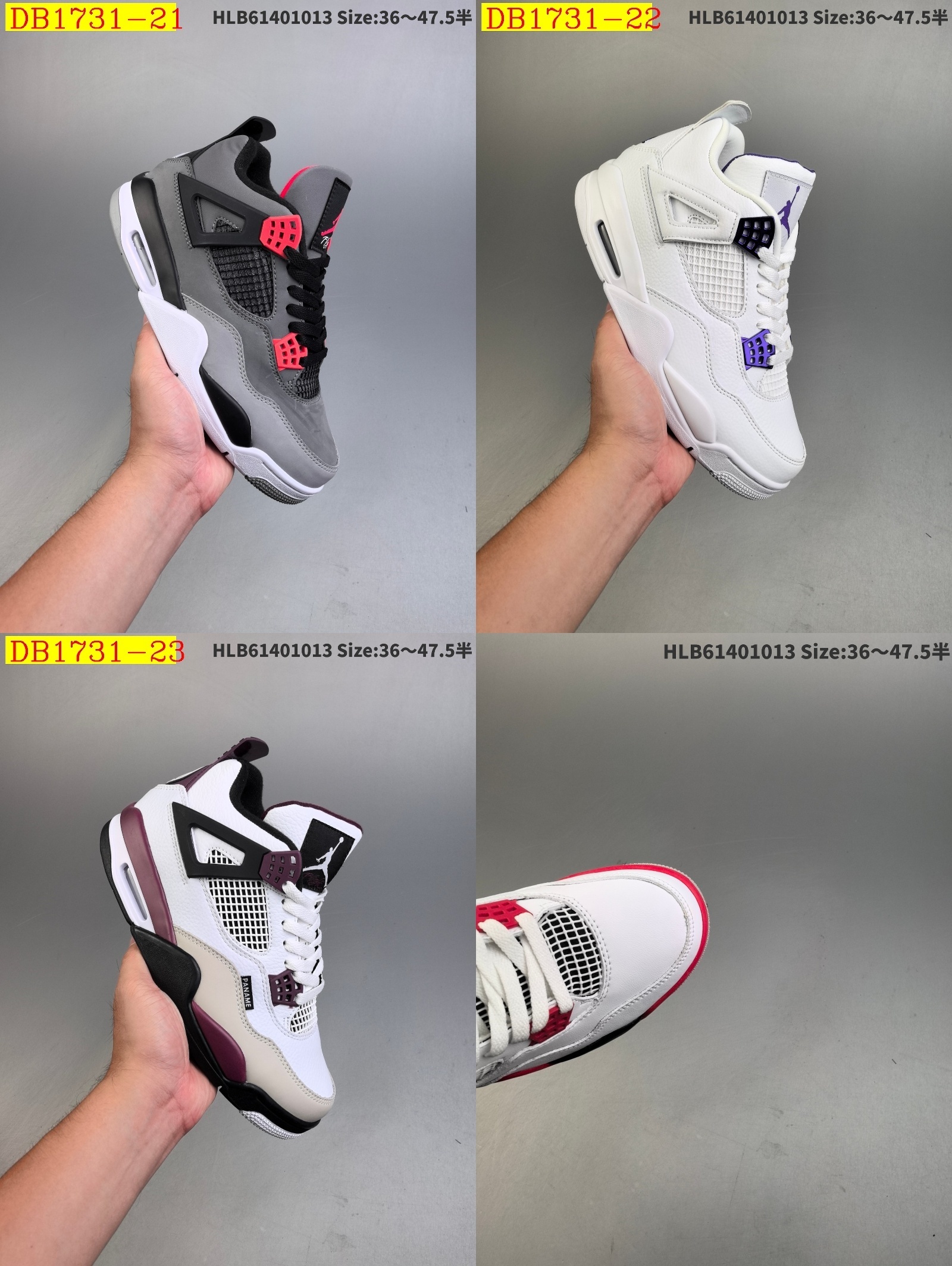 55$ new_dh Air Jordan 4 Retro Fire Red size 36-46 92685035621 DB1731 gallery