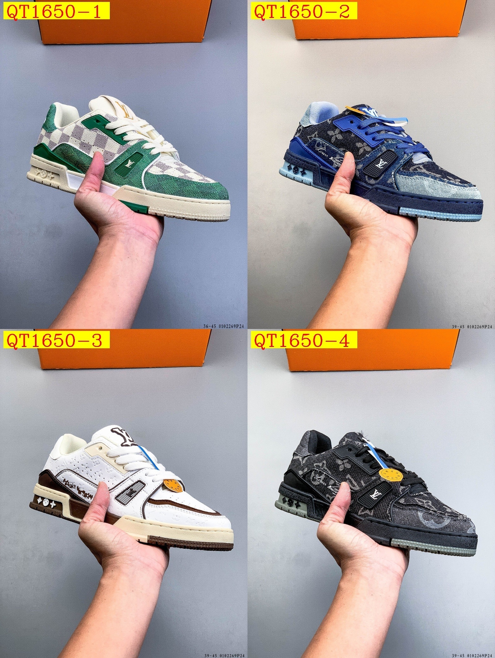 56$ Louis Vuitton LV Trainer Maxi Size 36-45 228420 QT1650 gallery