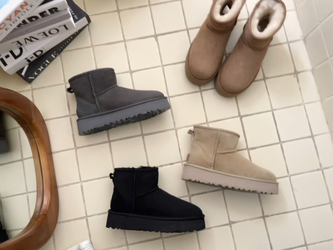 56$ Top Quality UGG Leather Wool Platform 3 point 5 Size 35-40 922860 UG286 gallery