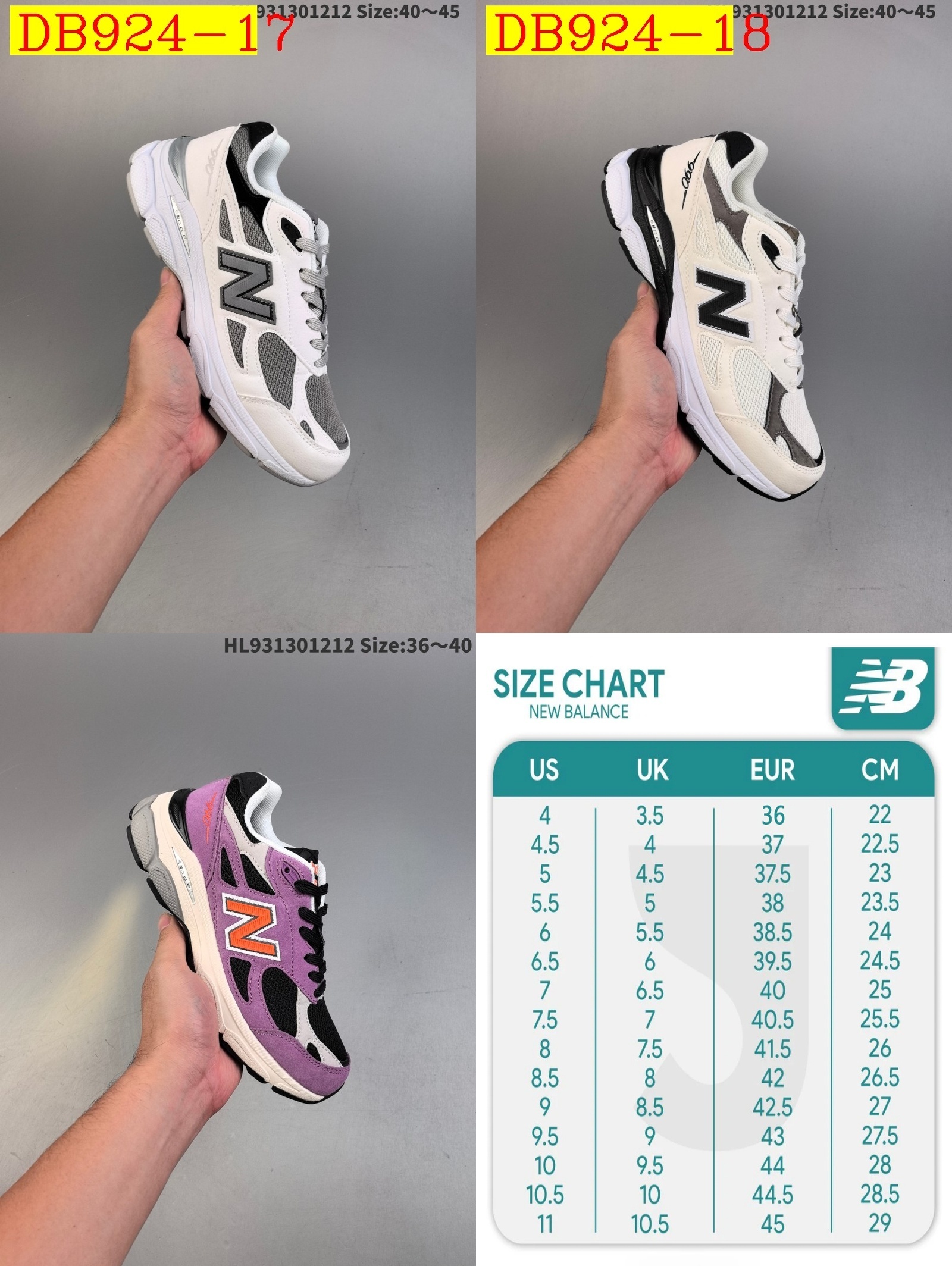 56$ dh New Balance Made in USA M990V3 size 36-45 42165035964 DB924 gallery