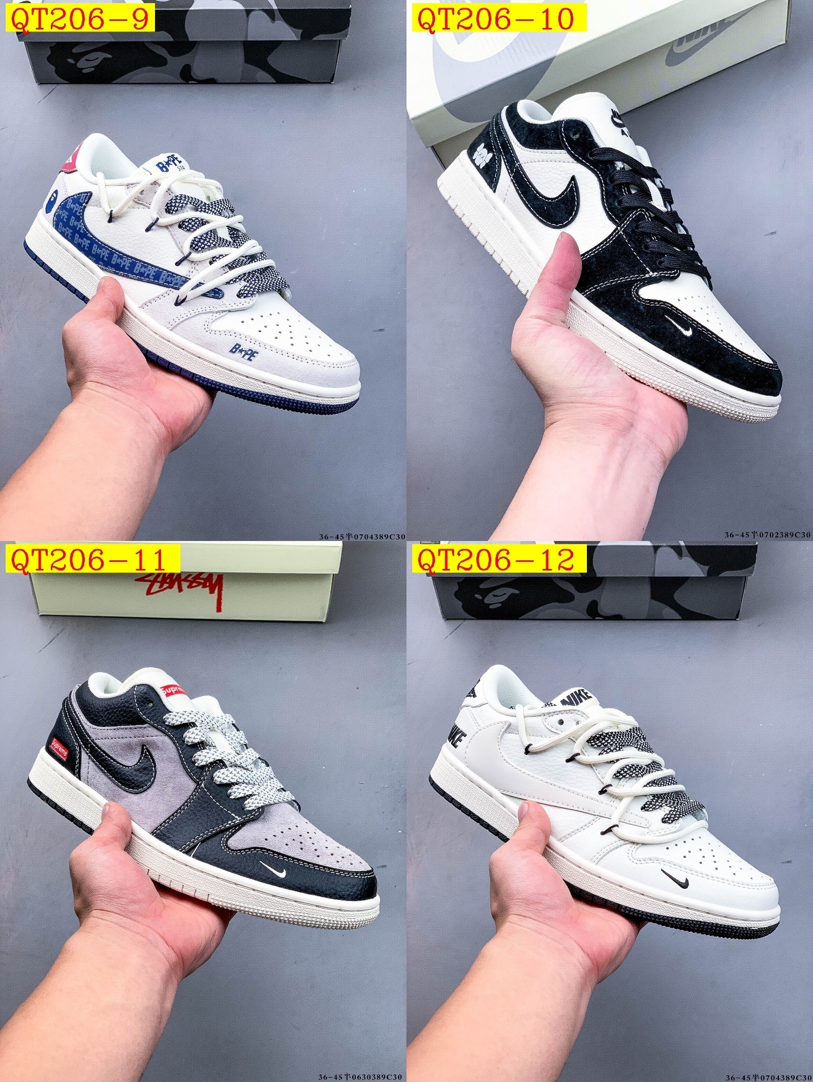 57$ Top Quality NIKE AIR JORDAN LOW 1 size 36-45 half 834060 QT206 gallery