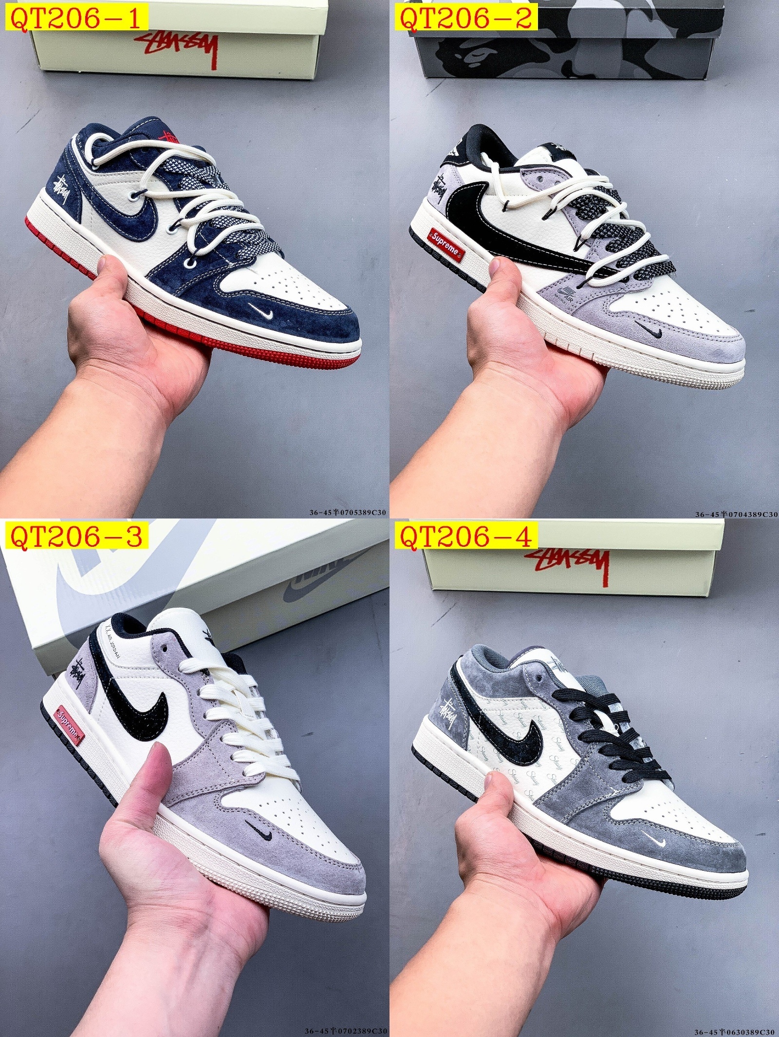 57$ Top Quality NIKE AIR JORDAN LOW 1 size 36-45 half 834060 QT206 gallery