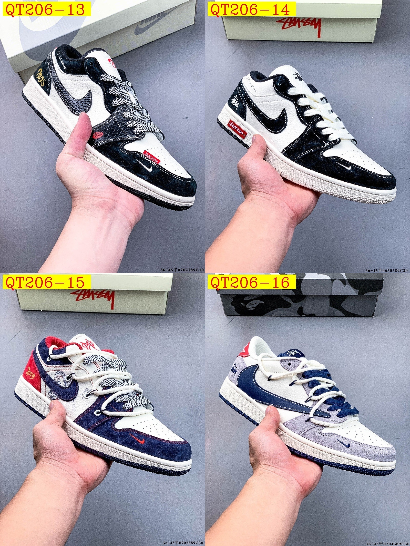 57$ Top Quality NIKE AIR JORDAN LOW 1 size 36-45 half 834060 QT206 gallery