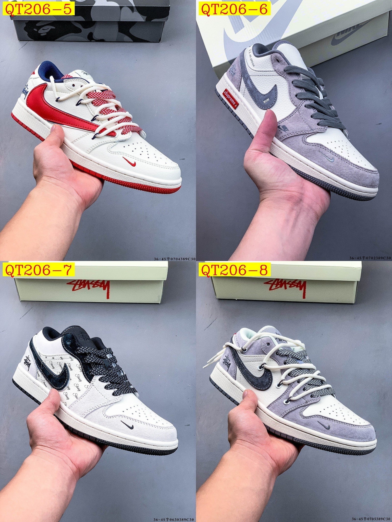 57$ Top Quality NIKE AIR JORDAN LOW 1 size 36-45 half 834060 QT206 gallery