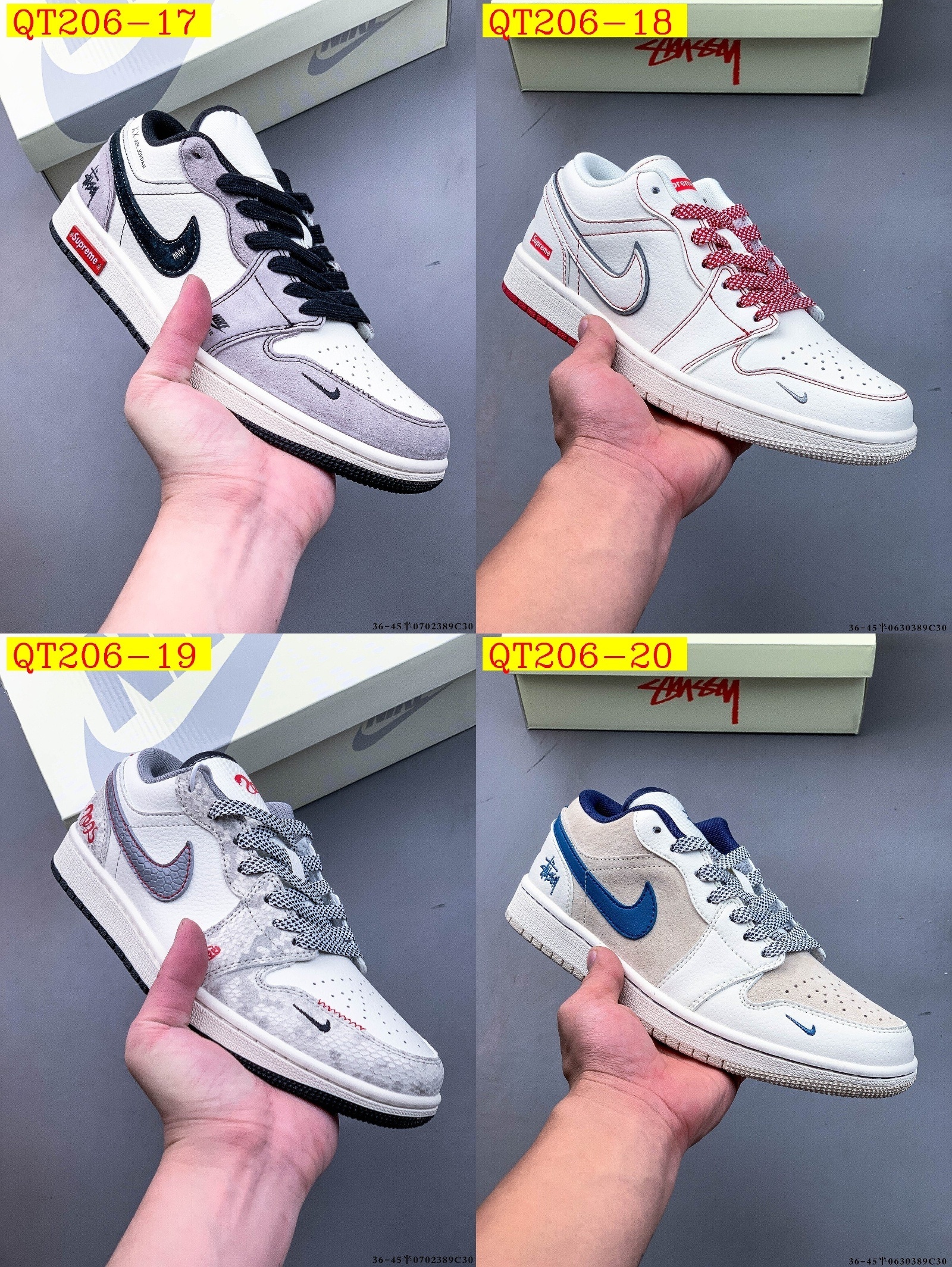 57$ Top Quality NIKE AIR JORDAN LOW 1 size 36-45 half 834060 QT206 gallery