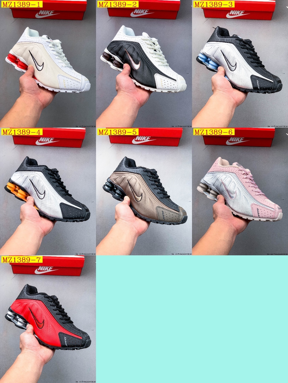 57$ Top Quality NIKE SHOX R4 size 36-45 half 623850 MZ1389 gallery