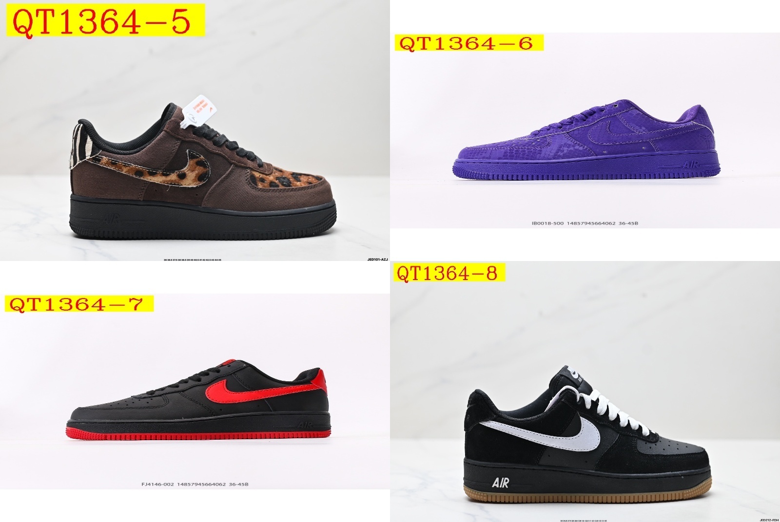 57$ Top Quality Nike AIR FORCE 1 07 Size 36-45 half 629810 QT1364 gallery