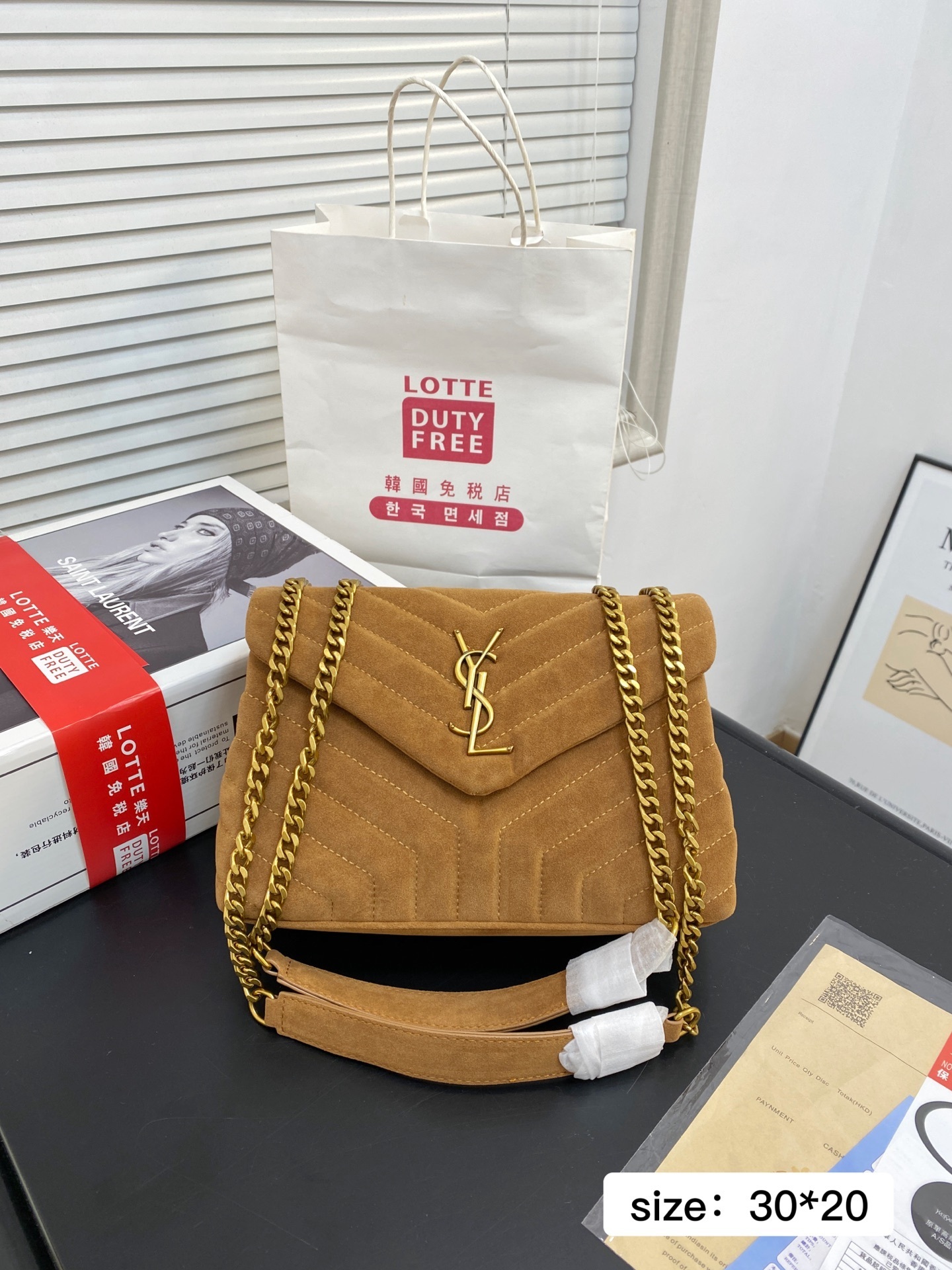 57$ YSL SLP monogram logo Leather Size 30x20cm 039170 ZARB10 gallery