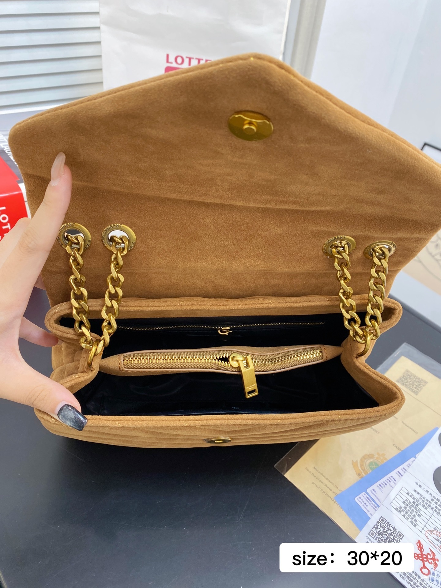 57$ YSL SLP monogram logo Leather Size 30x20cm 039170 ZARB10 gallery