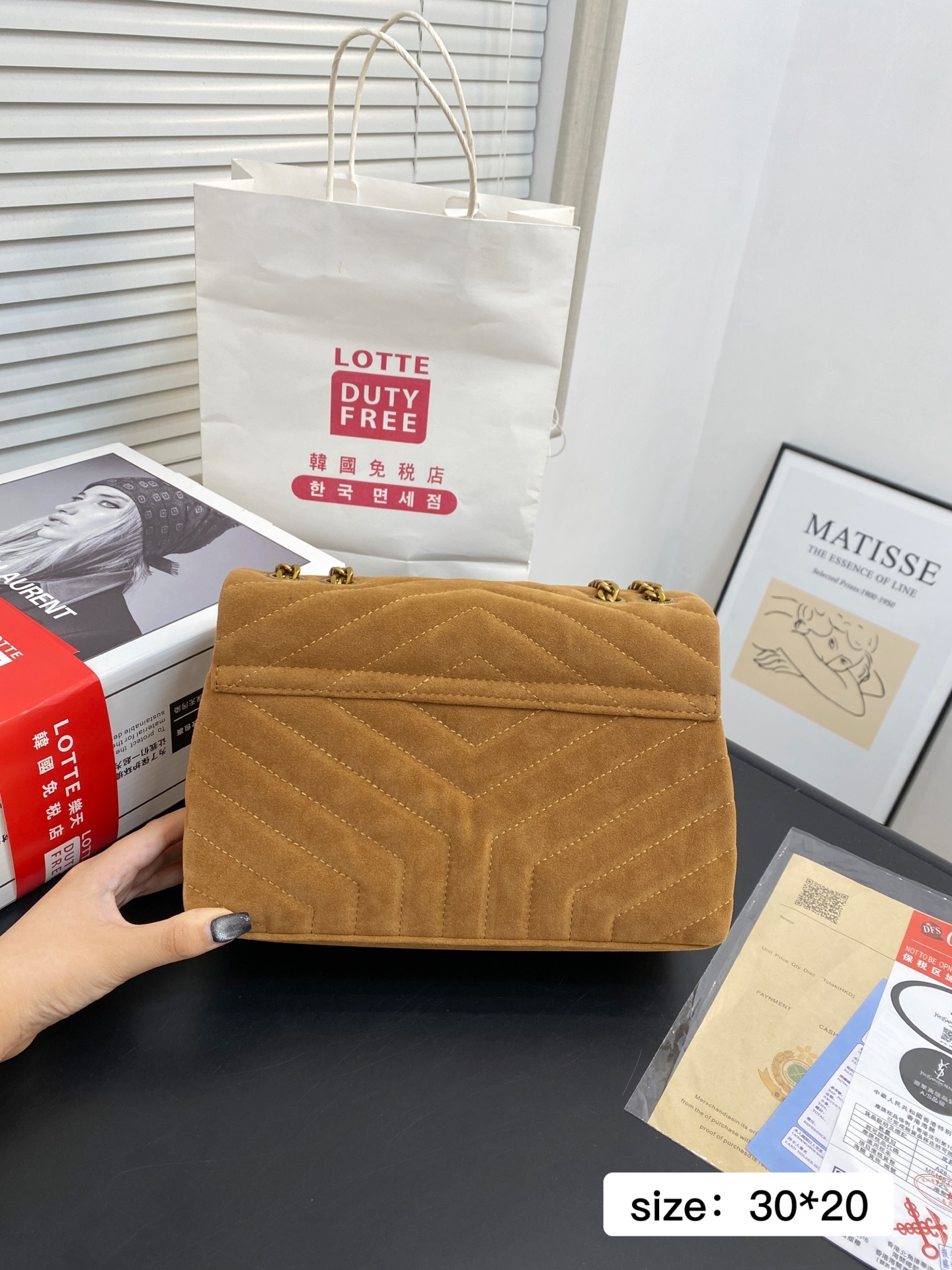 57$ YSL SLP monogram logo Leather Size 30x20cm 039170 ZARB10 gallery